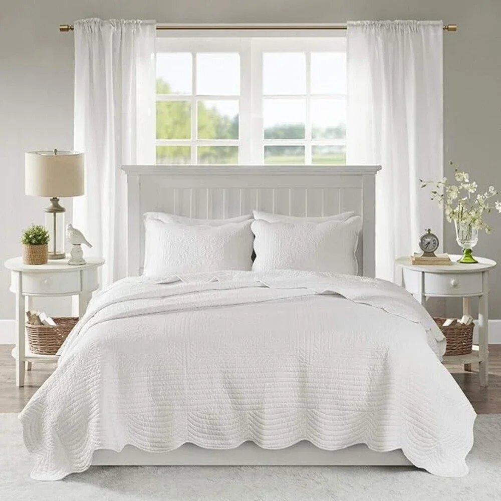 Madison Park Tuscany Coverlet Set King/Cal King White 108